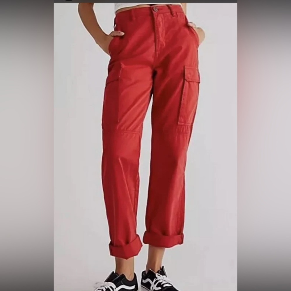 One Teaspoon Women's Cargo‎ Motion Ruby Red Jeans Cotton Size 28